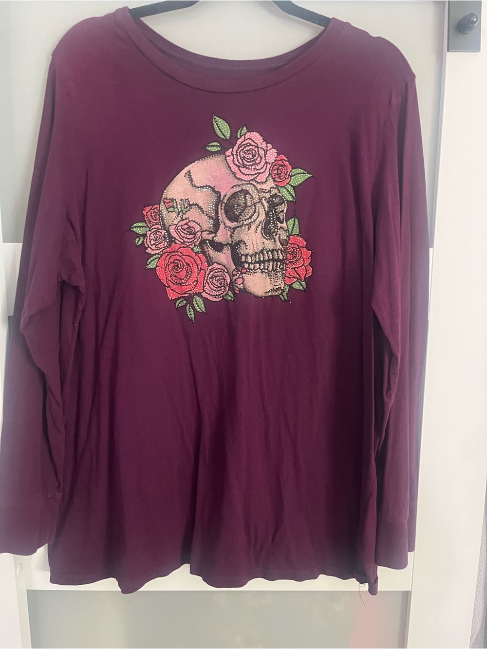 torrid Plum Long-Sleeve Skull & Roses Graphic Tee